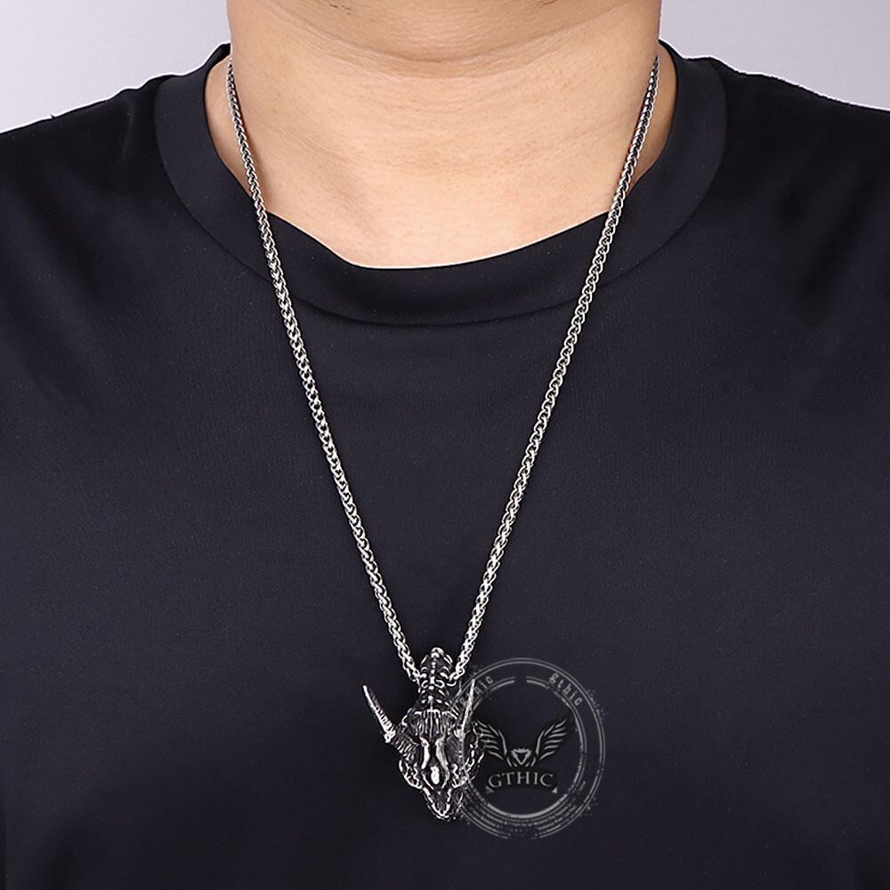 Domineering Dragon Head Stainless Steel Punk Pendant | Gthic.com