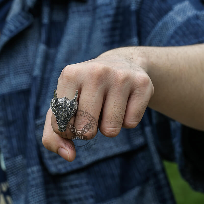 Domineering Dragon Head Stainless Steel Ring