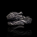 Domineering Hovering Dragon Sterling Silver Ring 01 | Gthic.com