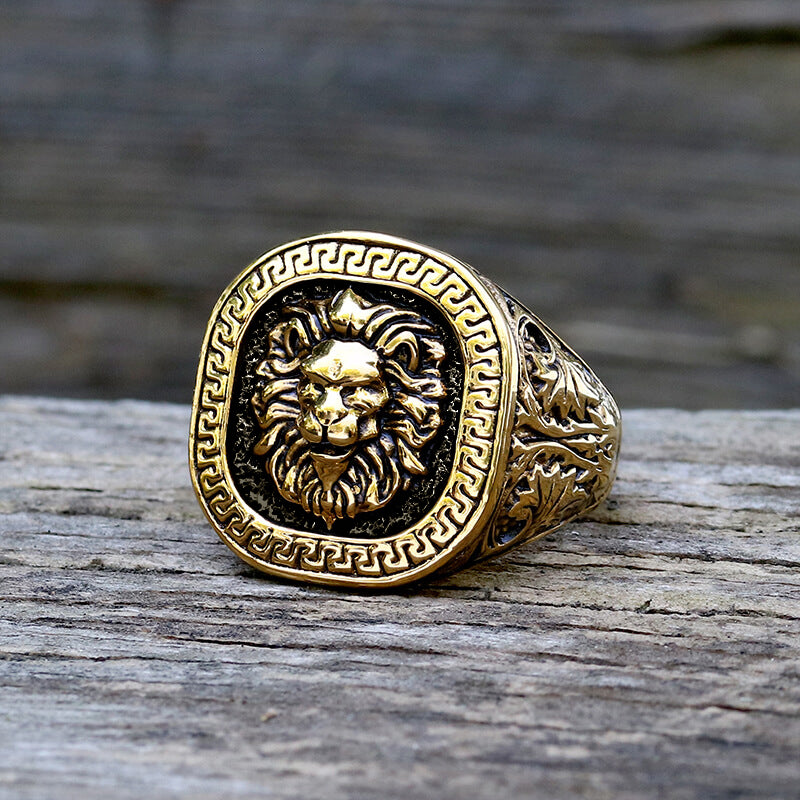 Domineering Lion Head Stainless Steel Ring