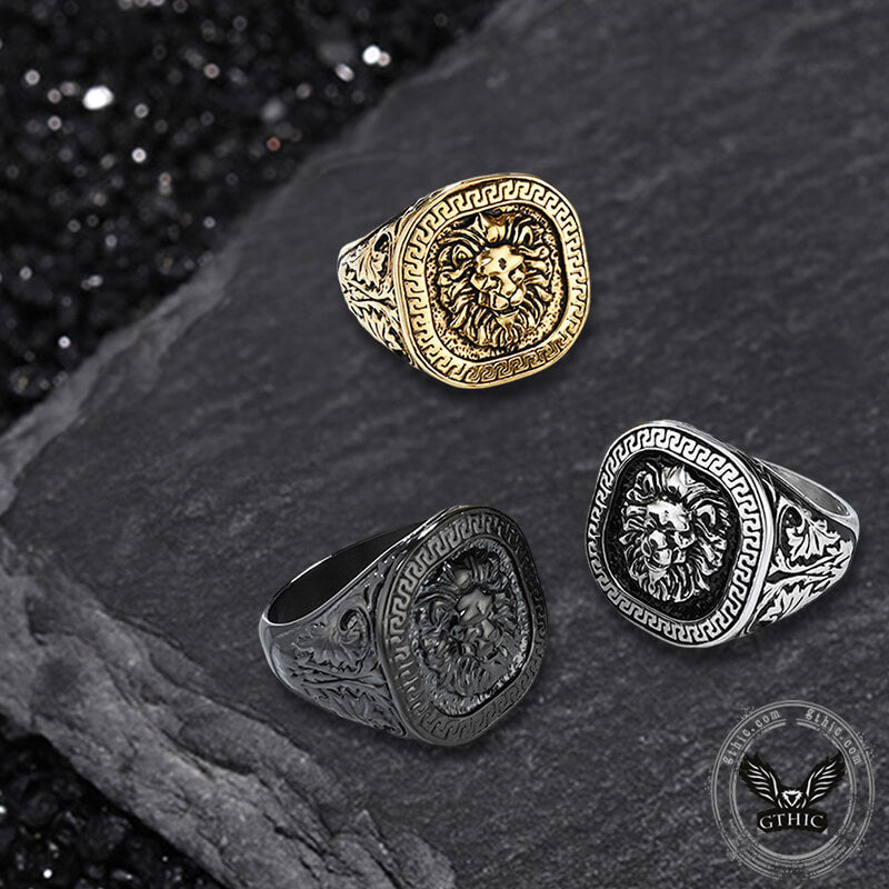 Domineering Lion Head Stainless Steel Ring | Gthic.com