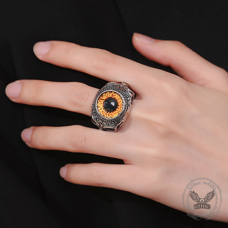 Domineering Skull Devil Eye Stainless Steel Ring | Gthic.com