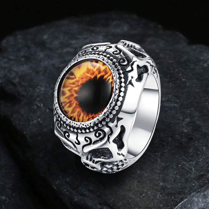 Domineering Skull Devil Eye Stainless Steel Ring | Gthic.com