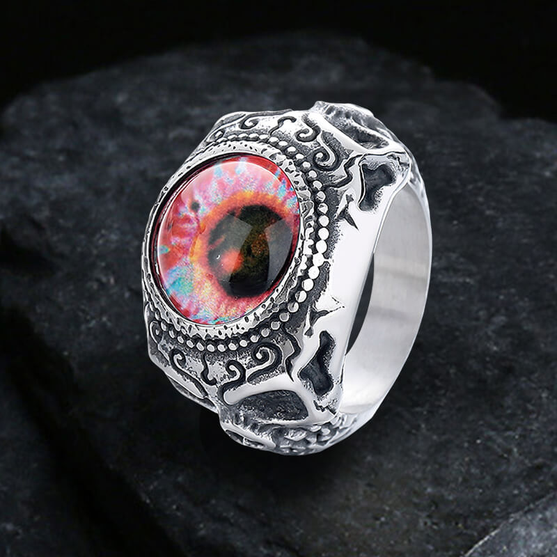 Domineering Skull Devil Eye Stainless Steel Ring | Gthic.com