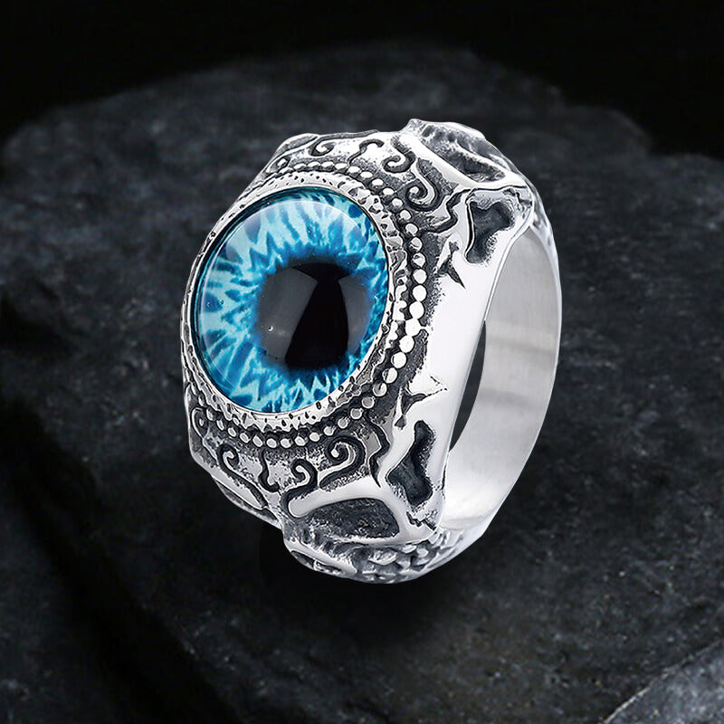 Domineering Skull Devil Eye Stainless Steel Ring | Gthic.com