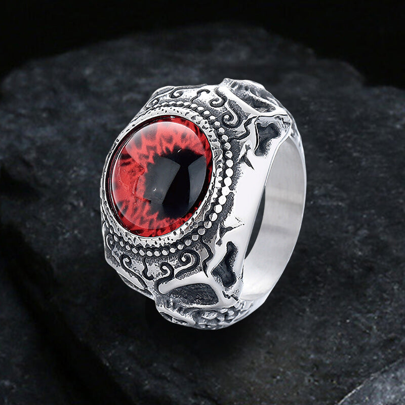 Domineering Skull Devil Eye Stainless Steel Ring | Gthic.com
