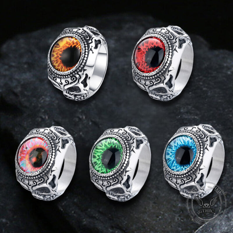 Domineering Skull Devil Eye Stainless Steel Ring | Gthic.com