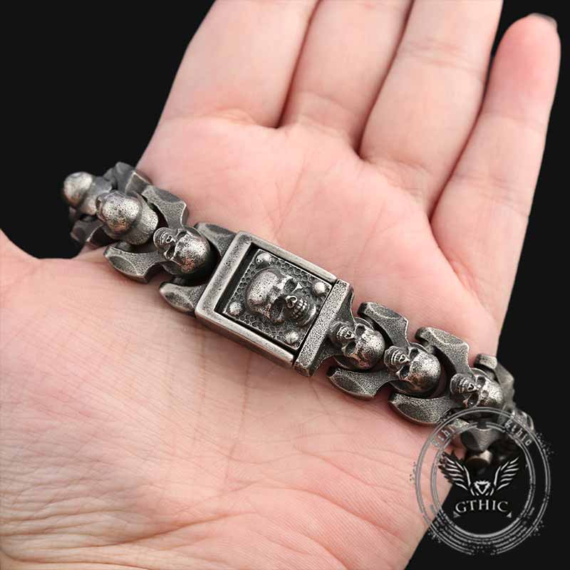 Domineering Skull Stainless Steel Punk Bracelet | Gthic.com
