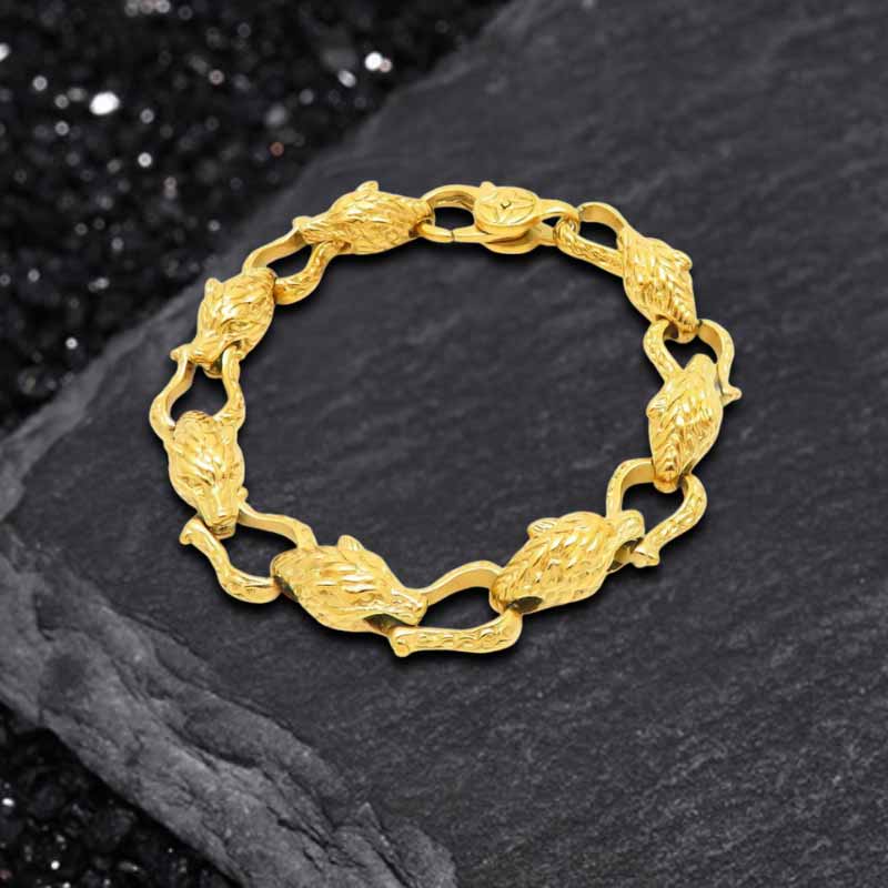 Domineering Wolf Head Stainless Steel Bracelet