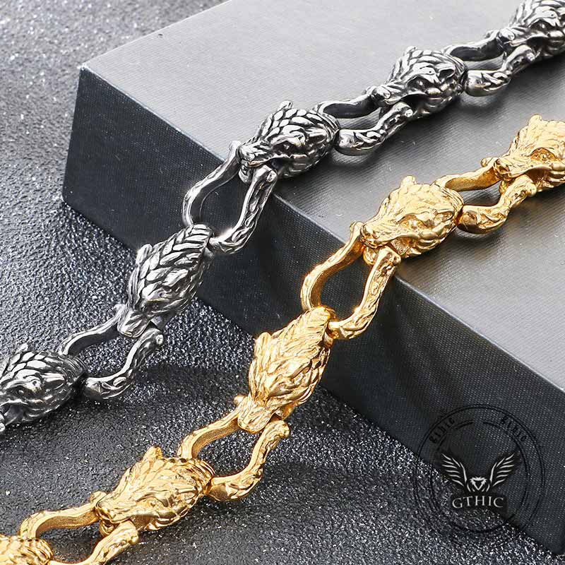 Domineering Wolf Head Stainless Steel Bracelet