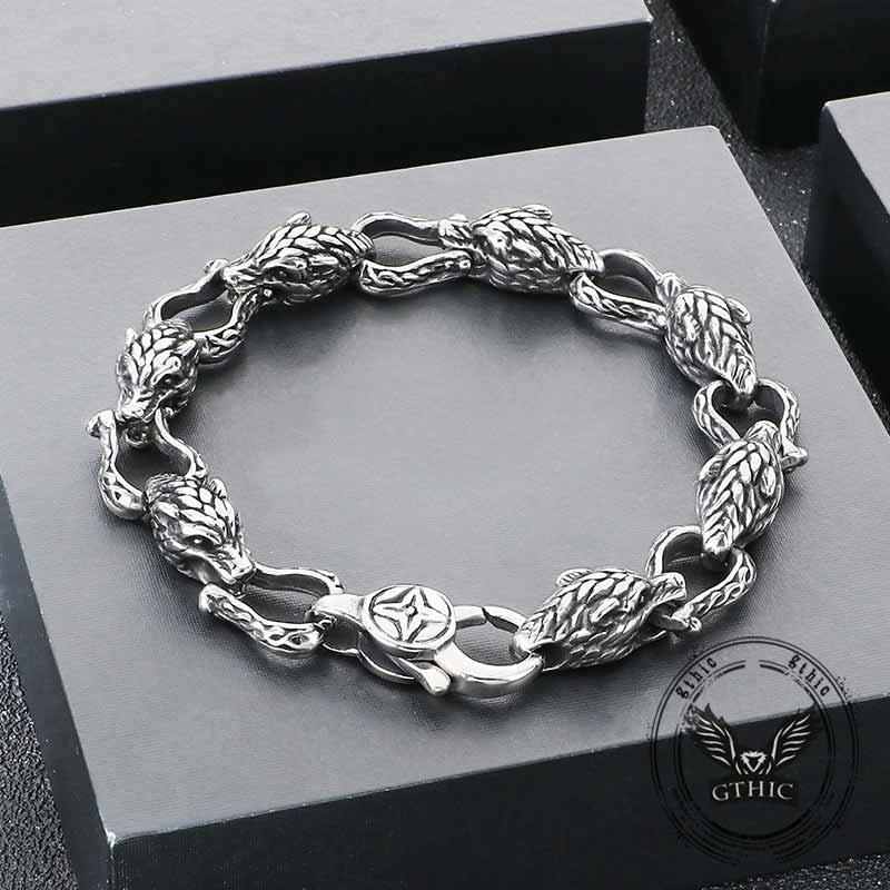 Domineering Wolf Head Stainless Steel Bracelet