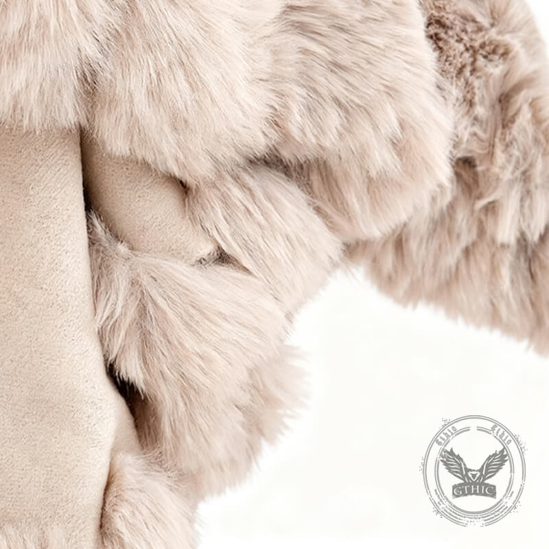 Double-Layered Faux Cashmere Cape Shawl