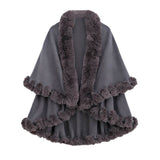 Double-Layered Faux Cashmere Cape Shawl | Gthic.com