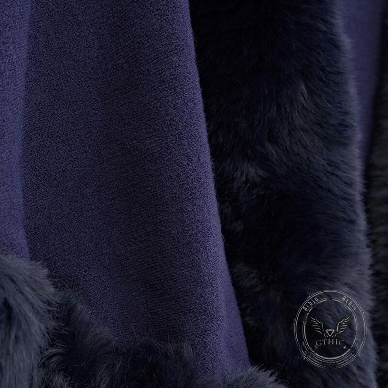 Double-Layered Faux Cashmere Cape Shawl