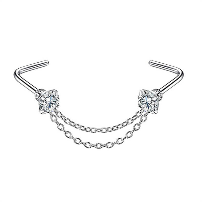 Double Chain Stainless Steel Nose Ring