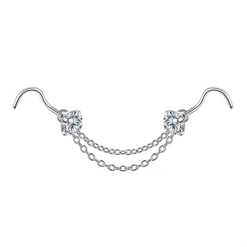 Double Chain Stainless Steel Nose Ring