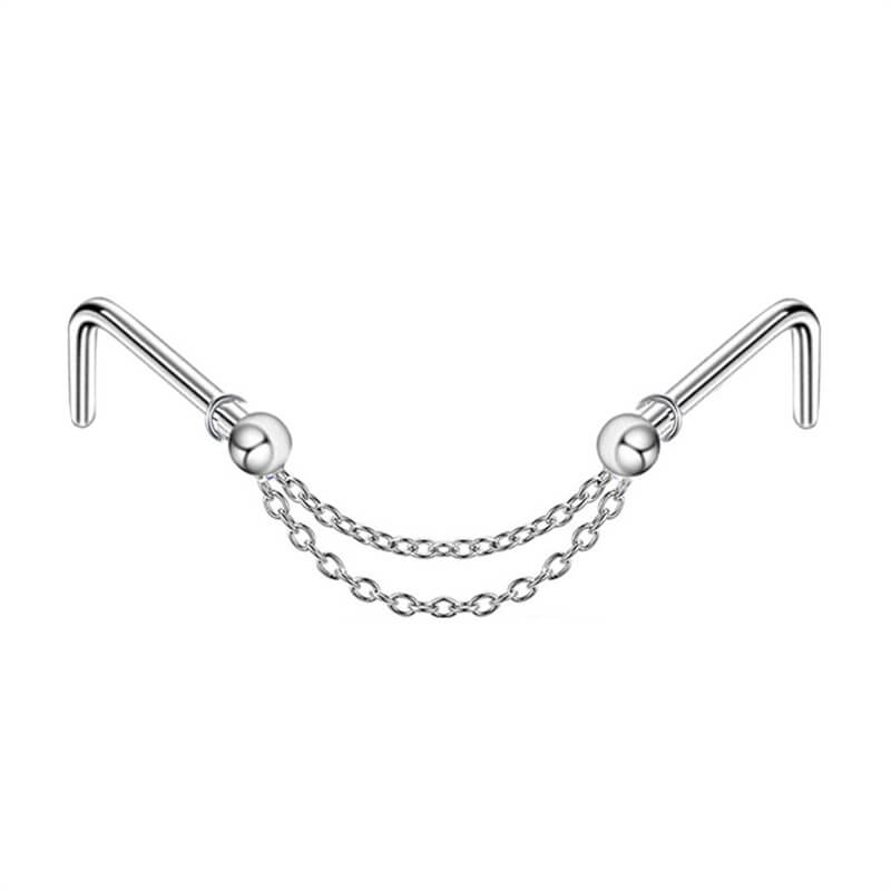 Double Chain Stainless Steel Nose Ring