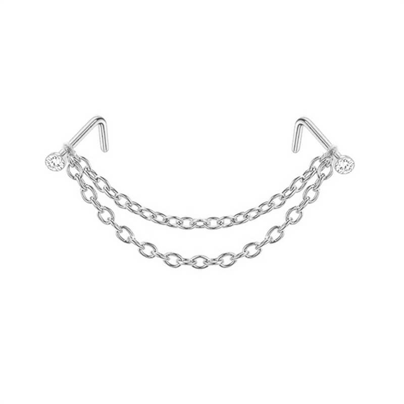 Double Chain Stainless Steel Nose Ring