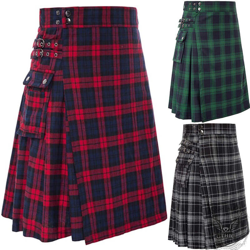 Double Color Plaid Pocket Skirt | Gthic.com
