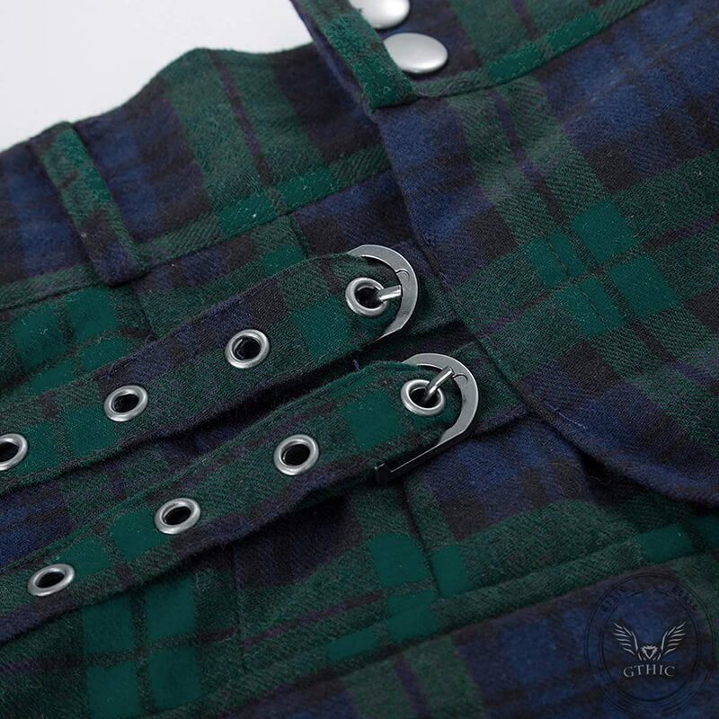 Double Color Plaid Pocket Skirt | Gthic.com