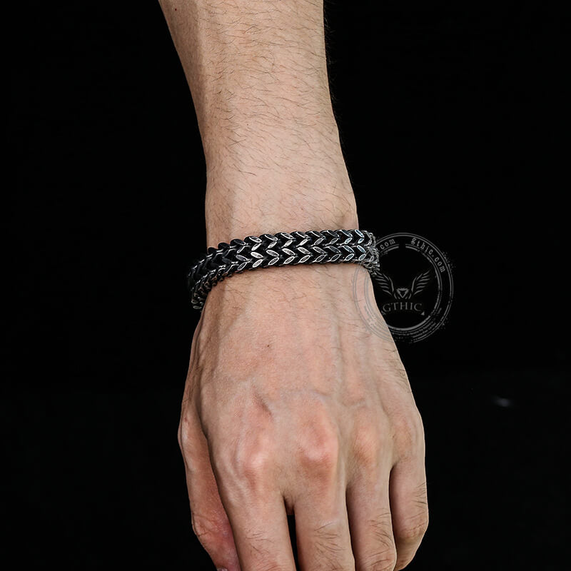 Double Layer Braided Keel Stainless Steel Bracelet