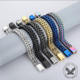 Double Layer Braided Keel Stainless Steel Bracelet 02 | Gthic.com