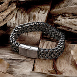 Double Layer Braided Keel Stainless Steel Bracelet 05 Retro | Gthic.com