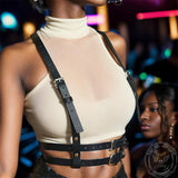 Double Layered PU Leather Party Bar Harness | Gthic.com