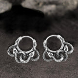 Double Snake Wrapped Stainless Steel Earrings 01 | Gthic.com