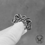 Double Snake Wrapped Stainless Steel Earrings 02 | Gthic.com