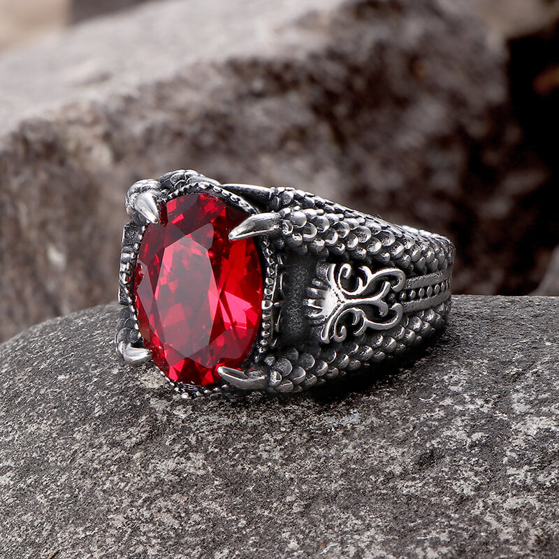 Dragon Claw Gem Stainless Steel Ring | Gthic.com