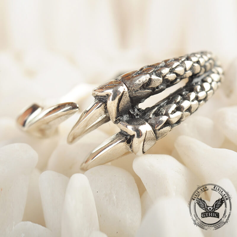 Dragon Claw Sterling Silver Open Ring | Gthic.com