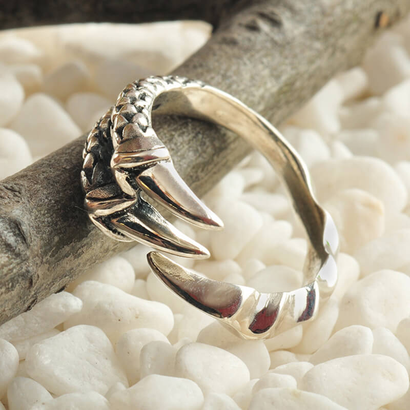 Dragon Claw Sterling Silver Open Ring | Gthic.com