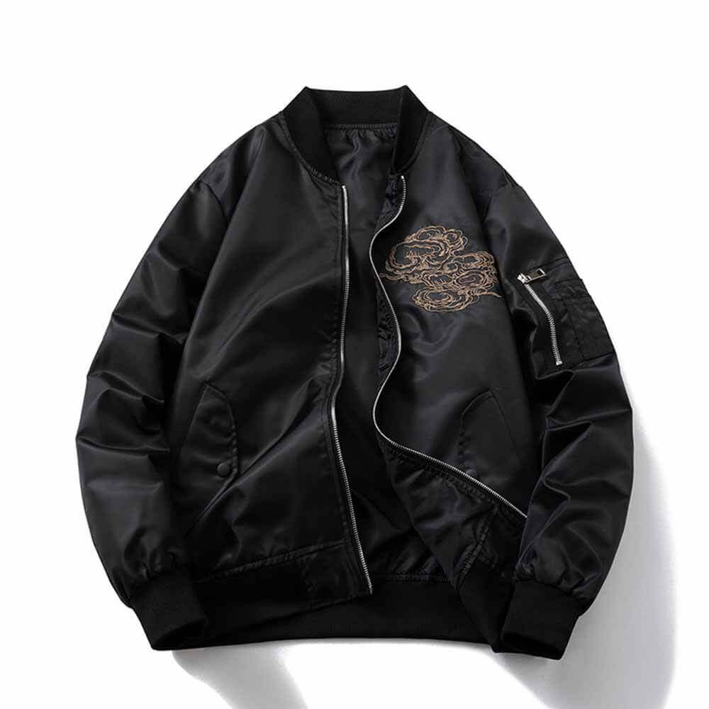 Dragon Embroidery Thickened Baseball Uniform Flight Jacket| Gthic.com