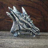 Dragon Head Sterling Silver Animal Ring | Gthic.com
