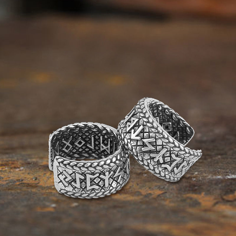 Dragon Scale Viking Runes Stainless Steel Stud Earrings  | Gthic.com