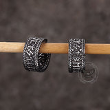 Dragon Scale Viking Runes Stainless Steel Stud Earrings