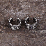 Dragon Scale Viking Runes Stainless Steel Stud Earrings
