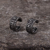 Dragon Scale Viking Runes Stainless Steel Stud Earrings | Gthic.com
