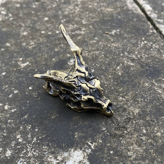 Collana con teschio da uomo in argento sterling con drago