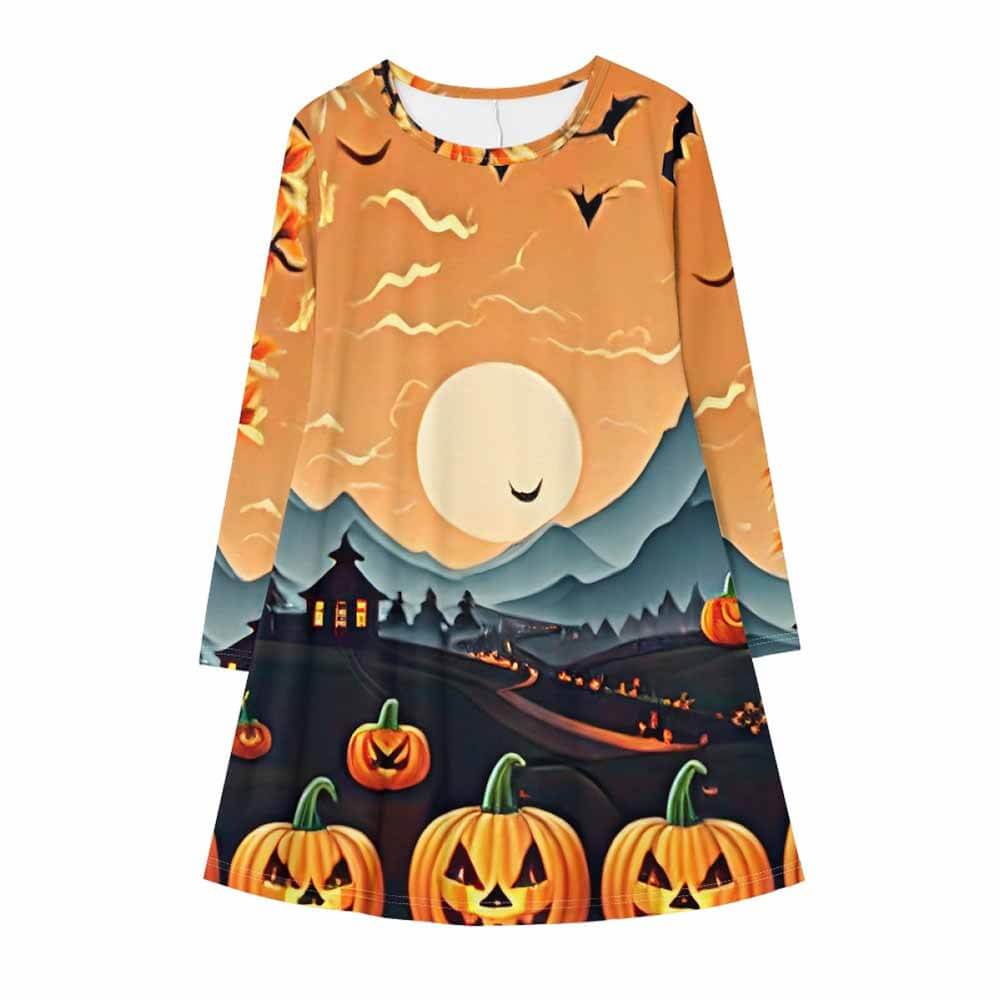 Dusk Halloween Pumpkin Casual Dress | Gthic.com