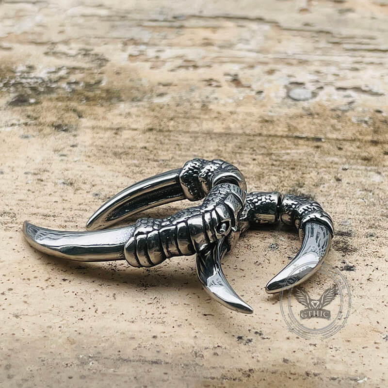 Eagle Claw Stainless Steel Stud Earrings | Gthic.com