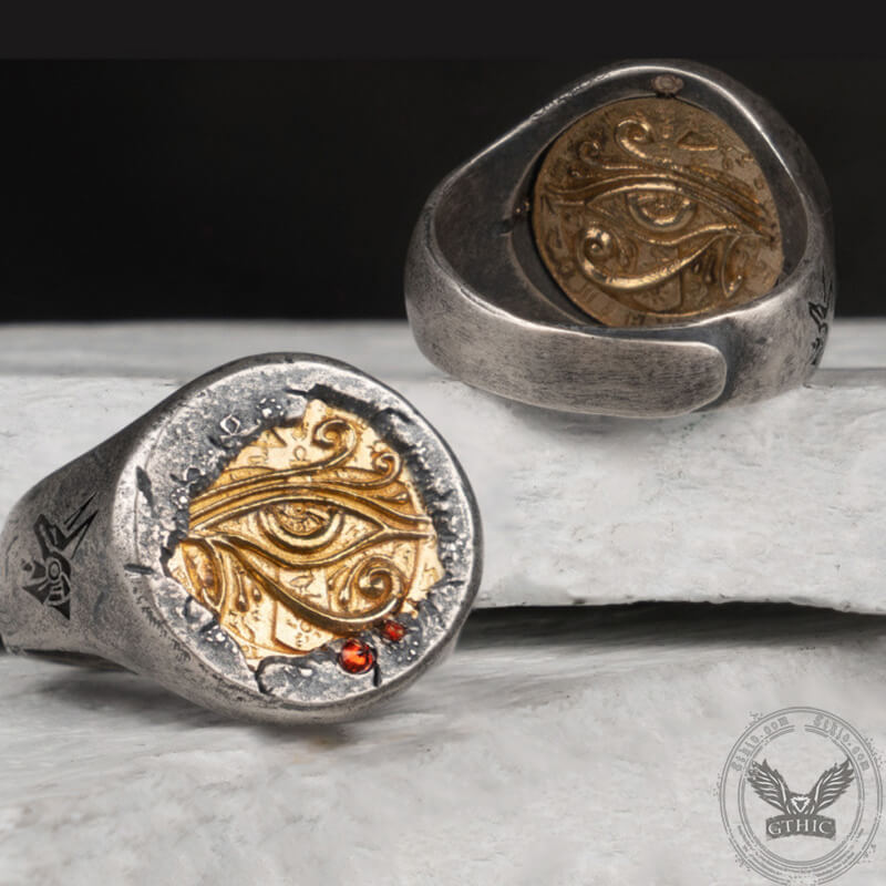 Egypt Symbol Design Sterling Silver Ring | Gthic.com