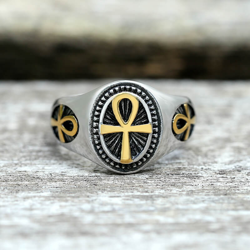 Egyptian Ankh Stainless Steel Ring | Gthic.com