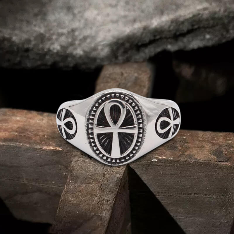 Egyptian Ankh Stainless Steel Ring | Gthic.com