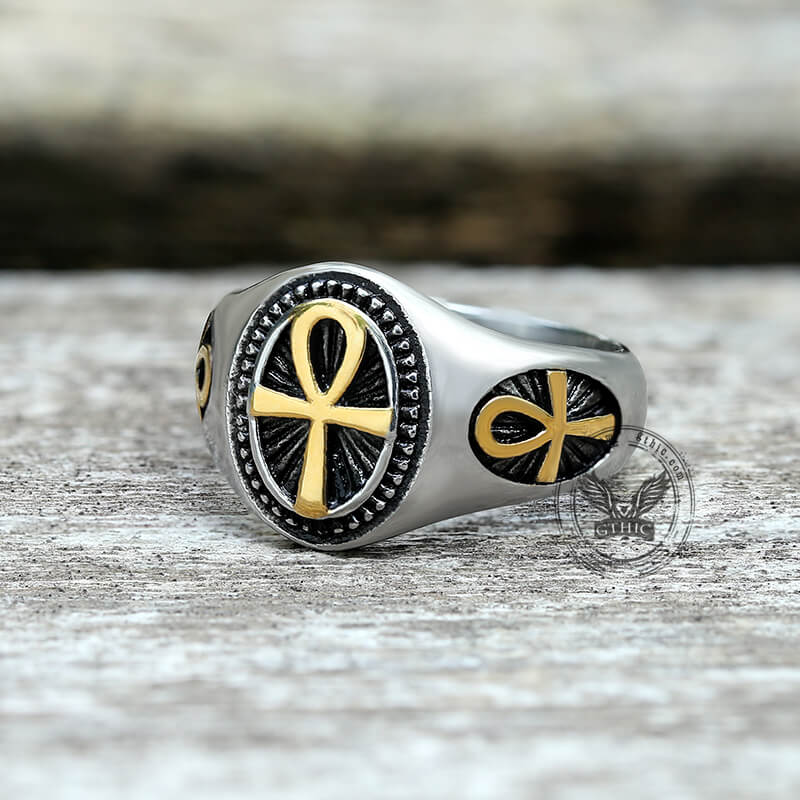 Egyptian Ankh Stainless Steel Ring | Gthic.com