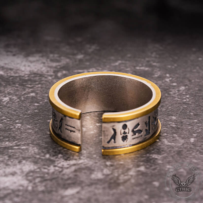 Egyptian Anubis Design Sterling Silver Ring | Gthic.com