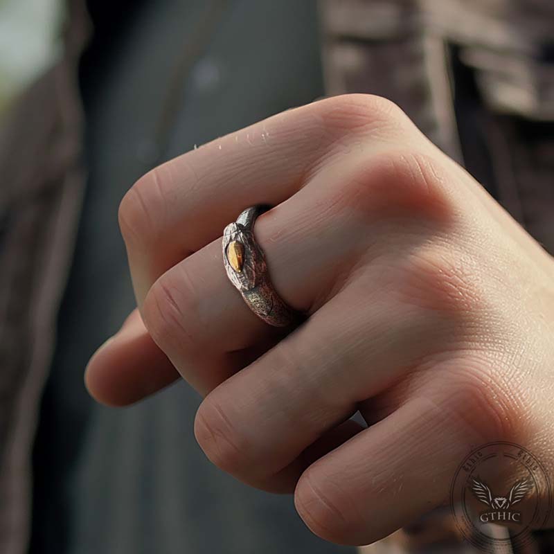 Egyptian Apophis Serpent Sterling Silver Ring