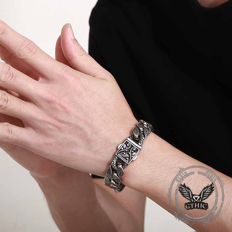 Egyptian Cross Trendy Pattern Stainless Steel Bracelet | Gthic.com