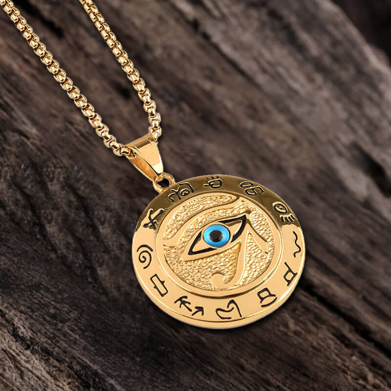 Egyptian Eye of Ra Stainless Steel Necklace | Gthic.com